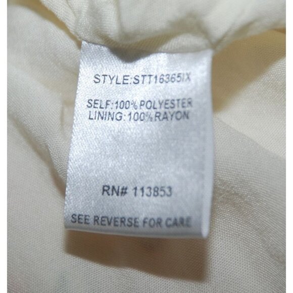 SUGARLIPS Love Bomb Blouse Size 2X Cream Floral Sheer Long Sleeve Ruffles Tie - Picture 11 of 12